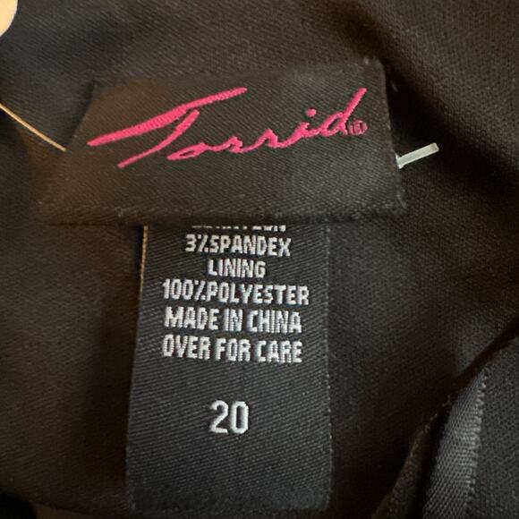 TORRID Womens Dress Black Faux Wrap Peplum Cocktail Coquette Workwear Stretch 20 - Picture 6 of 11
